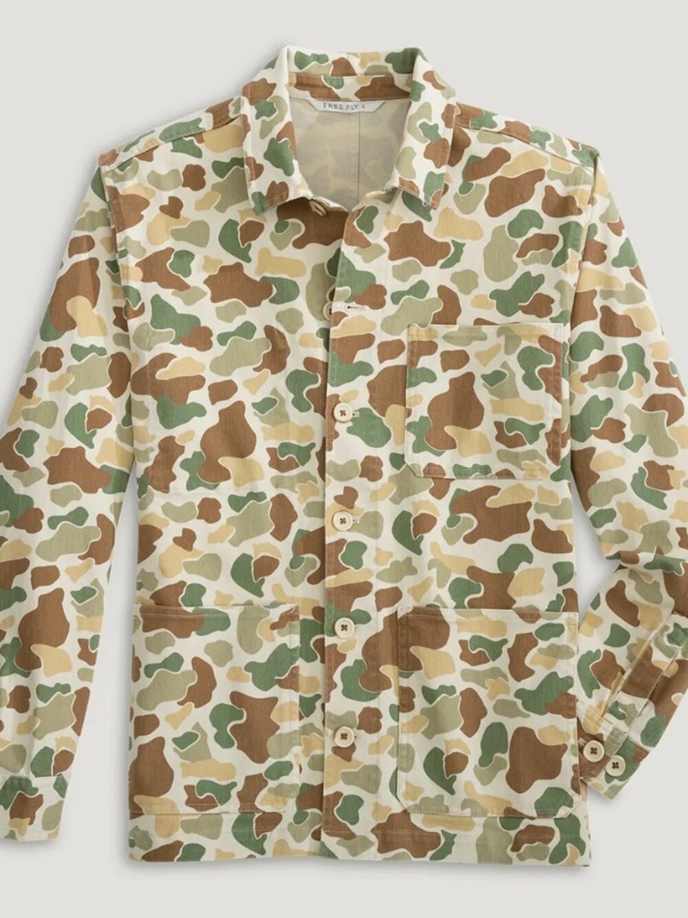 Free Fly Men's Folly Twill Chore Coat Vintage Camo Size L NWT Duck